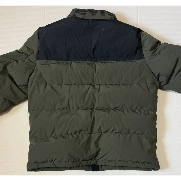 LEVIS - Men's Stand Collar Logo Puffer Jacket - Olive‎ Black - Size Large